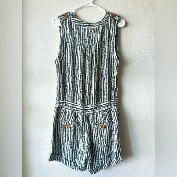 Anthropologie Ett Twa Safari Green Short Romper Short-all Outfit Sz 4 - Picture 8 of 9